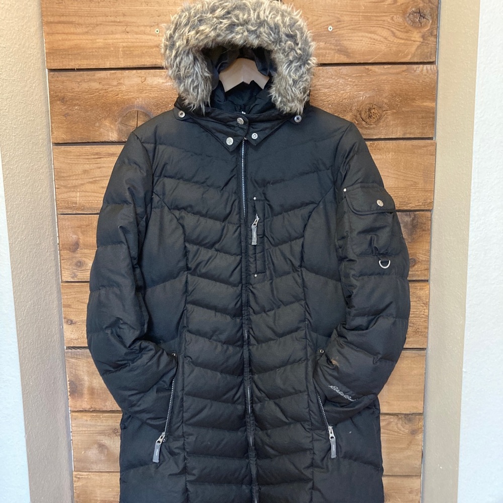 Eddie Bauer Vintage Down Parka with Faux Fur Hood
